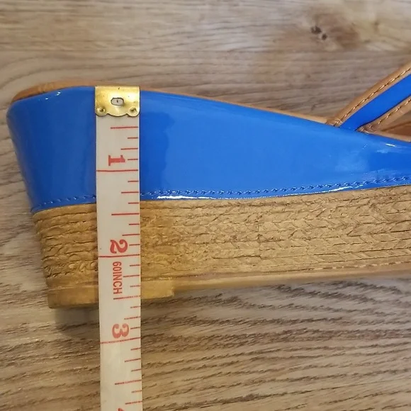 Italian Shoe Makers Womens Open Toe Slide On Top Strap Wedge Heel Sandals - Picture 11 of 11